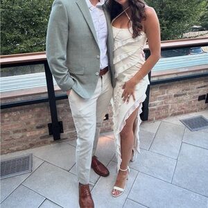 Oh Polly Cross Strap Ruffle Floor Length Dress - Calico